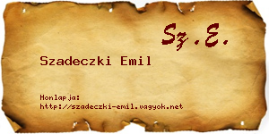 Szadeczki Emil névjegykártya